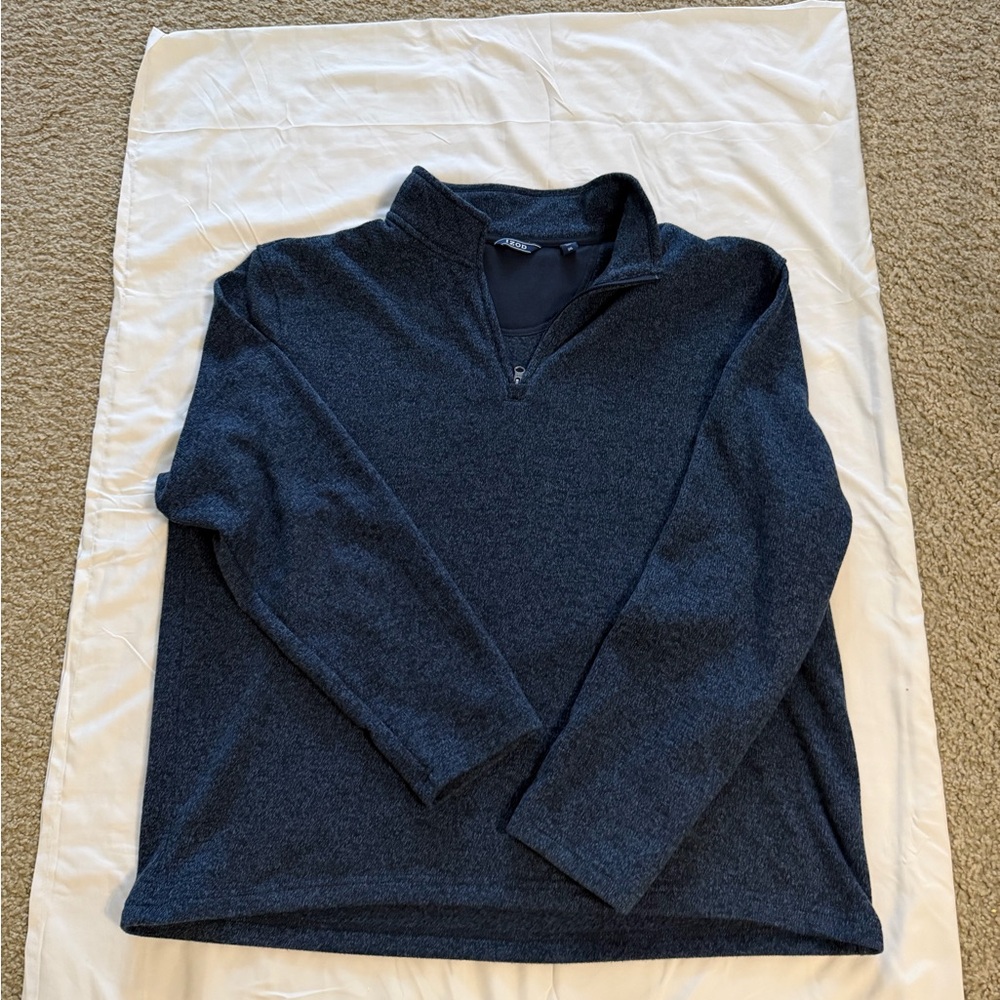 Men's XXL  Izod Quarter-Zip Sweater Pullover - Dark Blue